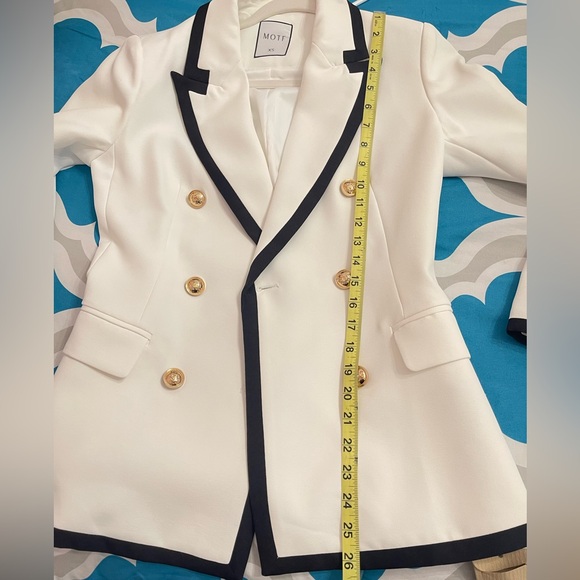 NEW CONTRAST BINDING DOUBLE BREASTED BLAZER - Picture 5 of 14